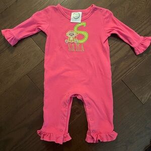 Charming Pink Monkey Kids Footie